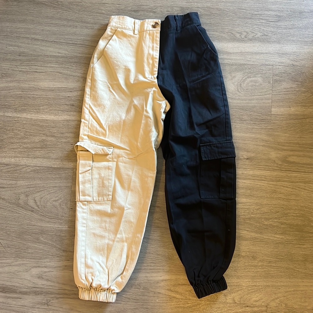 Two Tone Half and Half Cargo Pants